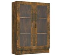 vidaXL Armoire à Vitrine Bibliothèque Support à Livres Meuble de Rangement Salle de Séjour Intérieur Chêne Fumé 82,5x30,5x115 cm Bois d'Ingénierie