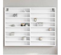 vidaXL Armoire vitrine murale 847933 blanc bois d'ingénierie 100x8,5x75 cm