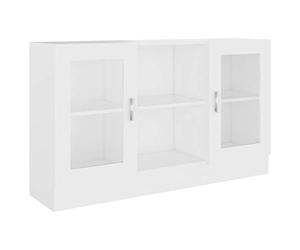 vidaXL Armoire à vitrine Blanc 120x30,5x70 cm Bois d'ingénierie