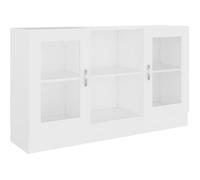 vidaXL Armoire à vitrine 802786 Bois d'ingénierie Blanc 120×30,5×70 cm