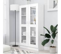 vidaXL Armoire à vitrine Blanc 82,5x30,5x150 cm Bois d'ingénierie 802759