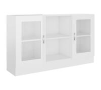 Vidaxl Armoire À Vitrine Blanc Brillant 120x30,5x70 Cm Aggloméré Blanc
