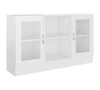 vidaXL Armoire à Vitrine, Buffet avec Compartiment, Meuble de Rangement de Salon Salle de Séjour Chambre Intérieur, Blanc Brillant Bois d’Ingénierie