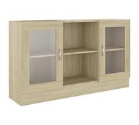 vidaXL Armoire à Vitrine, Buffet avec Compartiment, Meuble de Rangement de Salon Salle de Séjour Chambre Intérieur, Chêne Sonoma Bois d’Ingénierie