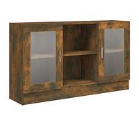 vidaXL Armoire à Vitrine Buffet Organisateur de Maison Meuble de Rangement Salle de Séjour Intérieur Chêne Fumé 120x30,5x70 cm Bois d'Ingénierie