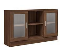 vidaXL Armoire à Vitrine Buffet Organisateur de Maison Meuble de Rangement Salle de Séjour Intérieur Chêne Marron 120x30,5x70 cm Bois d'Ingénierie