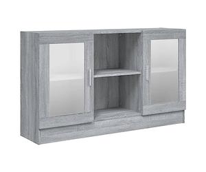 vidaXL Armoire à Vitrine Buffet Organisateur de Maison Meuble de Rangement Salle de Séjour Intérieur Sonoma Gris 120x30,5x70 cm Bois d'Ingénierie