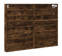 vidaXL Armoire à vitrine chêne fumé 100x8,5x75 cm Bois d'ingénierie