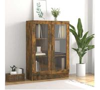 Armoire à vitrine Chêne fumé 82,5x30,5x115 cm Bois d ingénierie chêne fumé G