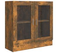 Vidaxl Armoire À Vitrine Chêne Fumé 82,5x30,5x80 Cm Bois D'ingénierie