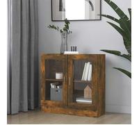 vidaXL Armoire vitrine Chêne fumé 82,5x30,5x80 cm bois d'ingénierie
