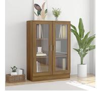 Armoire à vitrine Chêne brun 82,5x30,5x115cm Bois d ingénierie Chêne marron G