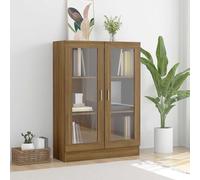 Vidaxl Armoire À Vitrine Chêne Marron 82,5x30,5x115cmbois D'ingénierie Multicolore