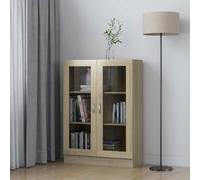 Vidaxl Armoire À Vitrine Chêne Sonoma 82,5x30,5x115 Cm Bois Ingénierie Marron