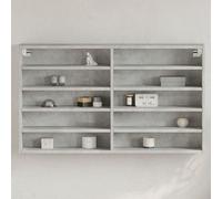 Vidaxl Armoire À Vitrine Gris Béton 100x15x58 Cm Bois D'ingénierie Marron