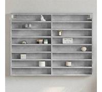 vidaXL Armoire à vitrine gris béton 100x8,5x75 cm bois d’ingénierie, armoire murale, armoire de rangement murale, armoire 847936 Gris G