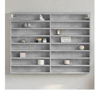 Vidaxl Armoire À Vitrine Gris Béton 100x8,5x75 Cm Bois D’Ingénierie Multicolore