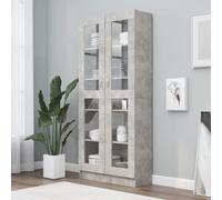 Vidaxl Armoire À Vitrine Gris Béton 82,5x30,5x185,5 Cm Bois Ingénierie Gris