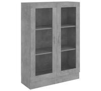 vidaXL Armoire à vitrine 802754, gris béton, 2 portes, bois d'ingénierie, 82,5x30,5x115 cm