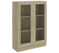 vidaXL Armoire à Vitrine, Meuble de Rangement avec Compartiment, Étagère de Salon Salle de Séjour Chambre Intérieur, Chêne Sonoma Bois d’Ingénierie