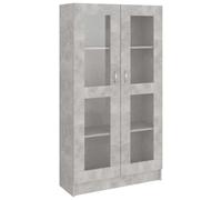 vidaXL Armoire à Vitrine, Meuble de Rangement avec Compartiment, Étagère de Salon Salle de Séjour Chambre Intérieur, Gris Béton Bois d’Ingénierie