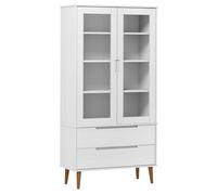 vidaXL Armoire à vitrine MOLDE Blanc 90x35x175 cm Bois de pin massif