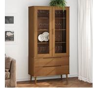 vidaXL Armoire à vitrine MOLDE Marron 90x35x175 cm Bois de pin massif 4013413