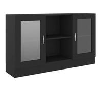 vidaXL Armoire à vitrine 802787 Noir Bois d'ingénierie 120x30,5x70 cm