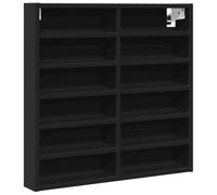 vidaXL Armoire vitrine noire 60x8,5x58 cm bois d'ingénierie