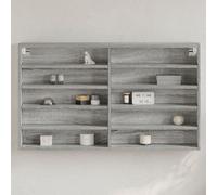 Vidaxl Armoire À Vitrine Sonoma Gris 100x15x58 Cm Bois D'ingénierie Marron