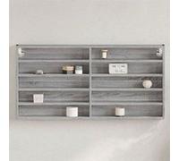 vidaXL Armoire à vitrine sonoma gris 100x8,5x50 cm bois d'ingénierie, armoire murale, armoire de rangement murale, armoire 847952 Gris G