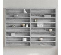 vidaXL Armoire à vitrine sonoma gris 100x8,5x75 cm bois d'ingénierie, armoire murale, armoire de rangement murale, armoire 847938 Gris G
