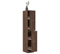 Armoire apothicaire chêne marron 30x41x174,5 cm bois ingénierie, coffre d'apothicaire, meuble d'apothicaire, coffre à tiroirs d'apothicaire