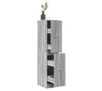 vidaXL Armoire apothicaire sonoma gris 30x41x144,5cm bois d'ingénierie, coffre d'apothicaire, meuble d'apothicaire, coffre à 855174
