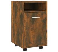 Vidaxl Armoire Appoint À Roues Chêne Fumé 33x38x60cm Bois D'ingénierie Marron