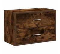vidaXL Armoire de rangement 2 tiroirs chêne fumé 60x31x40 cm Bois d'ingénierie