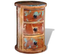 vidaXL Armoire avec 3 tiroirs en bois de récupération massif