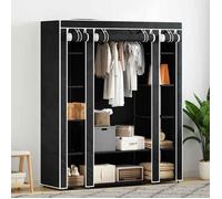 vidaXL Armoire avec compartiments et tiges 45 x 150 x 176 cm Noir
