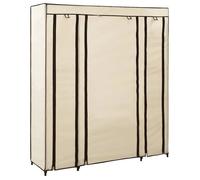 vidaXL Armoire avec compartiments et tiges Crème 150x45x176 cm Tissu