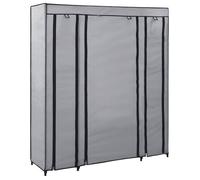 vidaXL Armoire avec compartiments et tiges Gris 150x45x176 cm Tissu