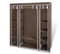vidaXL Armoire avec Compartiments et Tiges Marron Chambre Penderie Garde-Robe