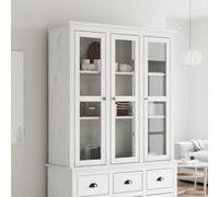 vidaXL Armoire vitrine avec portes vitrées BODO Blanc Pin massif