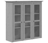 vidaXL Armoire avec Portes vitrées BODO Gris Bois de pin Massif