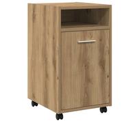 vidaXL Armoire latérale chêne artisanal 33×38×60 cm Bois d'ingénierie avec roues