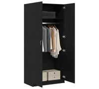vidaXL Armoire avec Stockage Noir 90 x 52 x 200 cm Bois d'ingénierie, Armoire rectangulaire pour Salon, Meuble de Rangement élégant, Durable et au Design Minimaliste