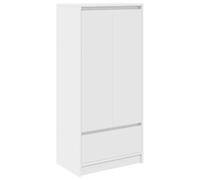 vidaXL Armoire avec tiroir Blanc 55,5x34x119,5 cm Bois d'ingénierie, Armoire de Rangement, Buffet Haut, Armoire de Rangement Haute, Placard