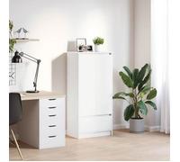 vidaXL Armoire avec tiroir Blanc 55,5x34x119,5 cm Bois d'ingénierie, Armoire de Rangement, Buffet Haut, Armoire de Rangement Haute, Placard