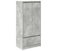 vidaXL Armoire avec tiroir Gris béton 55,5x34x119,5 cm Bois ingénierie, Armoire de Rangement, Buffet Haut, Armoire de Rangement Haute, Placard