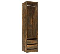 Vidaxl Armoire Avec Tiroirs Chêne Fumé 50x50x200 Cm Bois D'ingénierie Marron