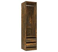 vidaXL Armoire avec Tiroirs Organisateur de Vêtements Placard Meuble de Rangement Intérieur Chêne Fumé 50x50x200 cm Bois d'Ingénierie